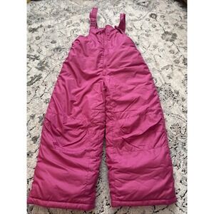 Used EUC Winter Snow Bibs Overalls Rothschild Months Bright Pink Snowpants Sz 5